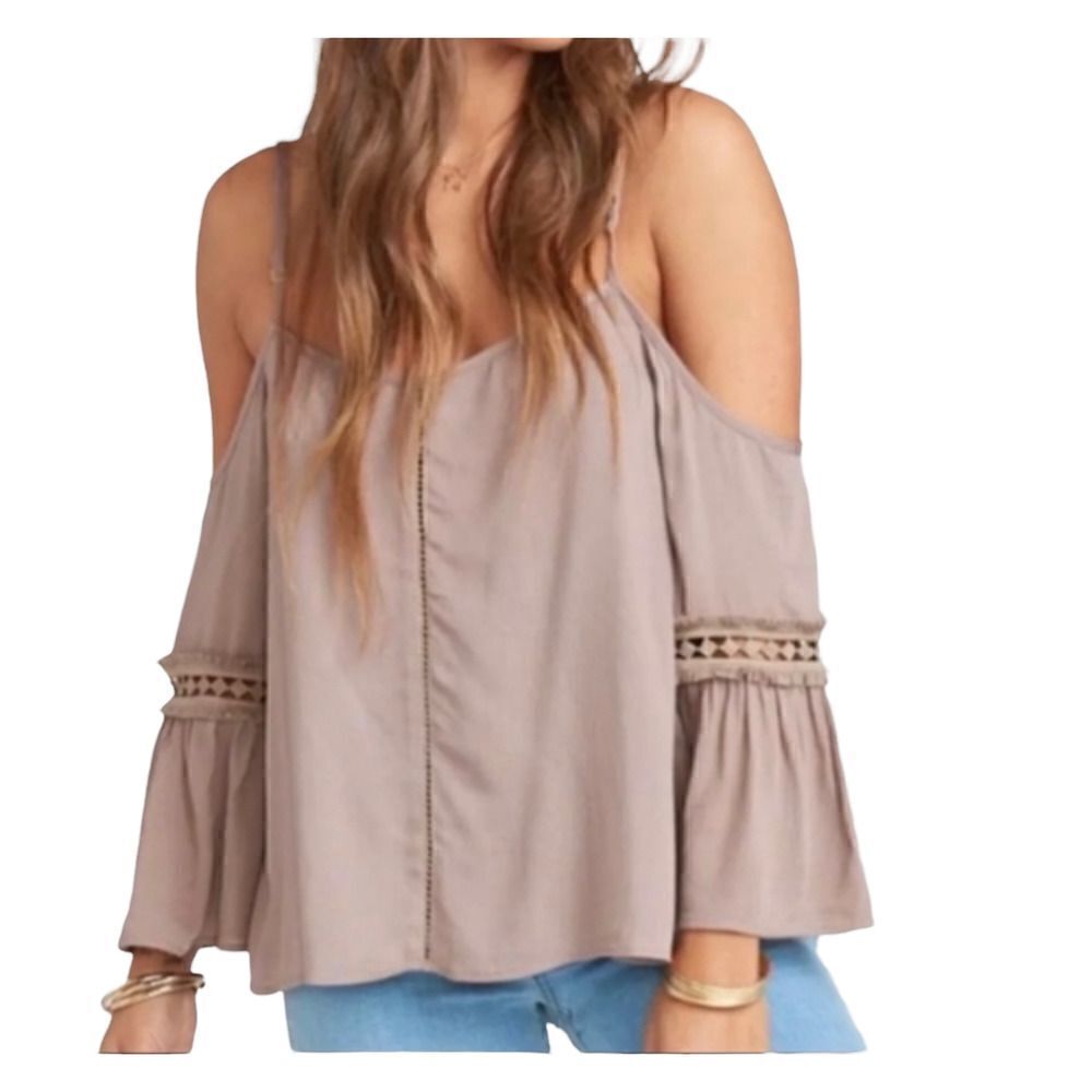 Show Me Your Mumu Boho Cold Shoulder Dune Tucker Top Size Small